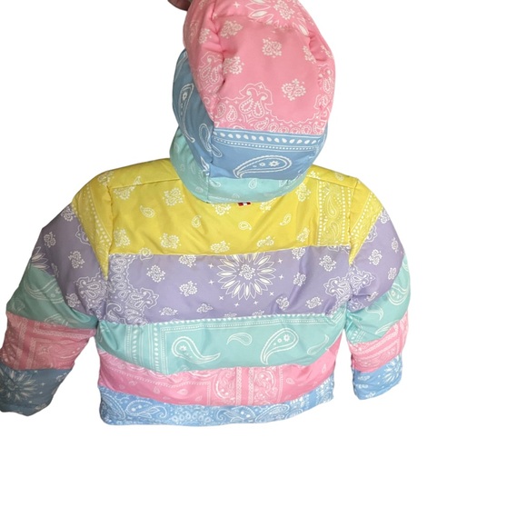 MC2 Saint Barth Girls Hooded Down Jacket In Bandana Print Size 10 NWOT - Picture 7 of 12